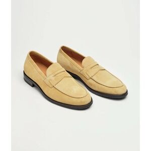 NWT Jack Erwin Mens Carmine Penny Loafers Suede Trench Butter Yellow Size 8.5